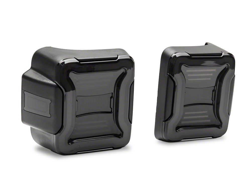 Raxiom LED Tail Lights; Black Housing; Smoked Lens (18-25 Jeep Wrangler JL w/ Factory Halogen Tail Lights & w/o Blind Spot Detection)