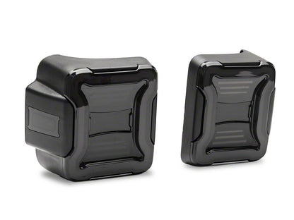 Raxiom LED Tail Lights; Black Housing; Smoked Lens (18-25 Jeep Wrangler JL w/ Factory Halogen Tail Lights & w/o Blind Spot Detection)