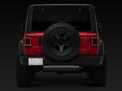 Raxiom LED Tail Lights; Black Housing; Smoked Lens (18-25 Jeep Wrangler JL w/ Factory Halogen Tail Lights & w/o Blind Spot Detection)
