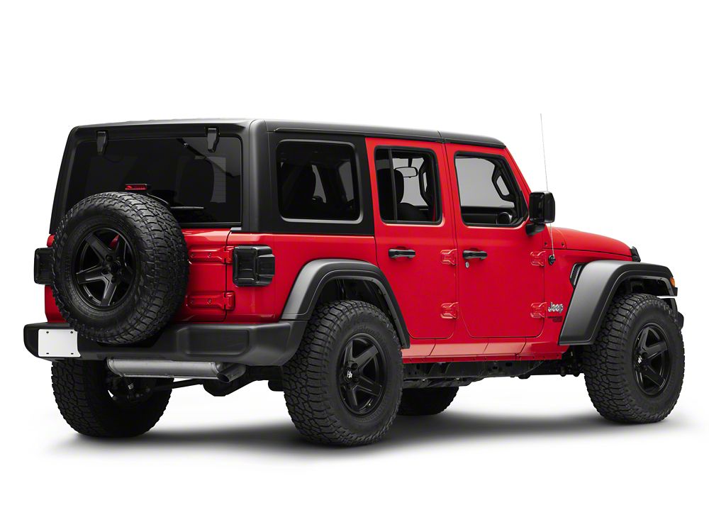 Raxiom LED Tail Lights; Black Housing; Smoked Lens (18-25 Jeep Wrangler JL w/ Factory Halogen Tail Lights & w/o Blind Spot Detection)