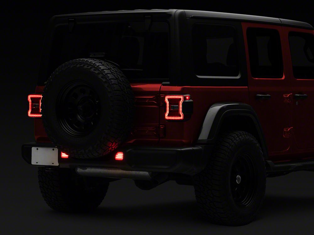 Raxiom Axial Series LED Rear Bumper Reflector Lights; Clear (18-25 Jeep Wrangler JL Moab, Rubicon, Sahara)