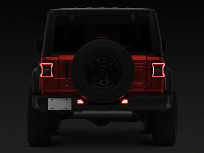 Raxiom Axial Series LED Rear Bumper Reflector Lights; Clear (18-25 Jeep Wrangler JL Moab, Rubicon, Sahara)