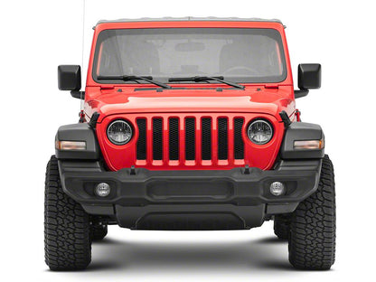 Raxiom Axial Series 7-Inch LED Headlights with Headlight Adapter; Black Housing; Clear Lens (18-25 Jeep Wrangler JL)