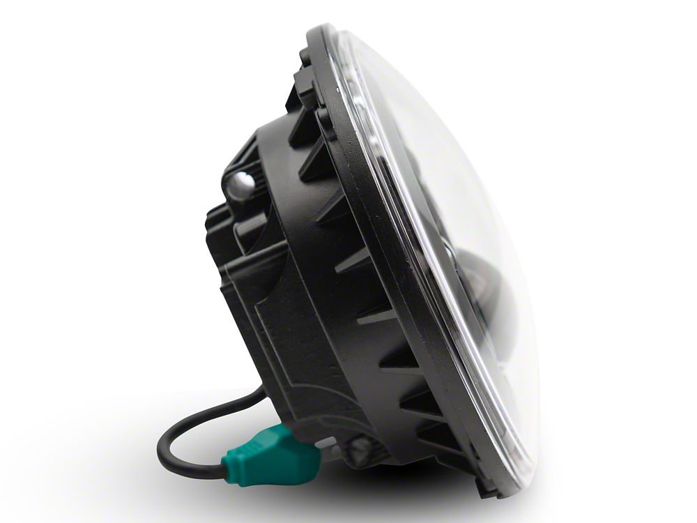 Raxiom Axial Series 7-Inch LED Daymaker Headlights with Headlight Adapter; Black Housing; Clear Lens (18-25 Jeep Wrangler JL)