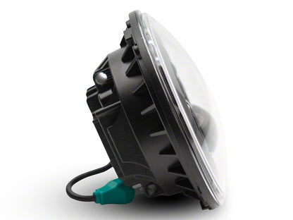 Raxiom Axial Series 7-Inch LED Daymaker Headlights with Headlight Adapter; Black Housing; Clear Lens (18-25 Jeep Wrangler JL)