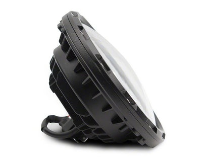 Raxiom Axial Series 7-Inch Spider LED Headlights with Headlight Adapter; Chrome Housing; Clear Lens (18-25 Jeep Wrangler JL)