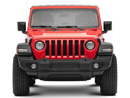 Raxiom Axial Series 7-Inch Spider LED Headlights with Headlight Adapter; Chrome Housing; Clear Lens (18-25 Jeep Wrangler JL)