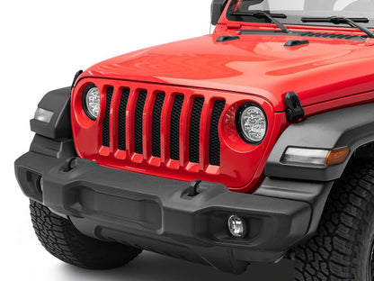 Raxiom Axial Series 7-Inch Spider LED Headlights with Headlight Adapter; Chrome Housing; Clear Lens (18-25 Jeep Wrangler JL)