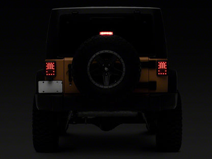 Raxiom Axial Series LED Tail Lights; Black Housing; Clear Lens (07-18 Jeep Wrangler JK)
