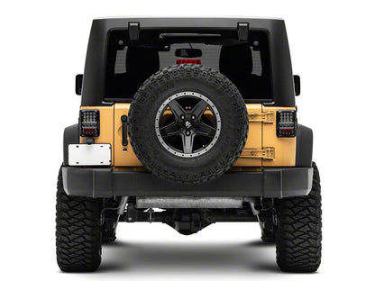 Raxiom Axial Series Lux LED Tail Lights; Black Housing; Clear Lens (07-18 Jeep Wrangler JK)