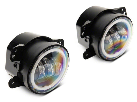 Raxiom Axial Series Halo LED Fog Lights; Amber (07-18 Jeep Wrangler JK)
