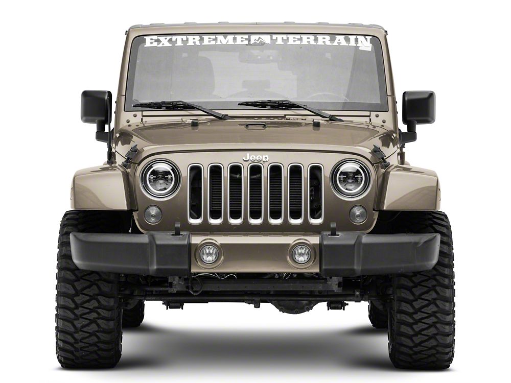 Raxiom Axial Series 7-Inch LED Headlights with RGB Halo; Black Housing; Clear Lens (97-18 Jeep Wrangler TJ & JK)