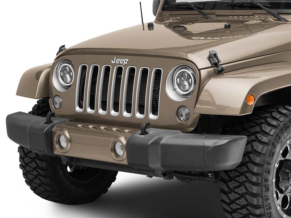 Raxiom Axial Series 7-Inch LED Headlights with RGB Halo; Black Housing; Clear Lens (97-18 Jeep Wrangler TJ & JK)