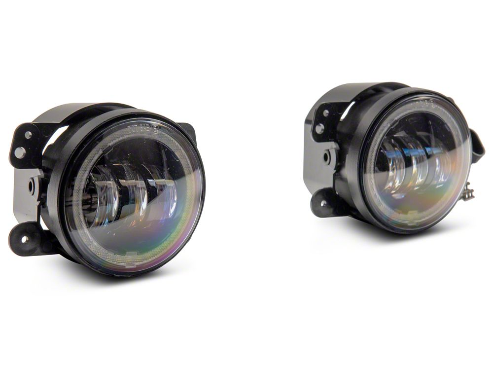 Raxiom Axial Series 4-Inch LED Fog Lights with Halo (07-18 Jeep Wrangler JK)