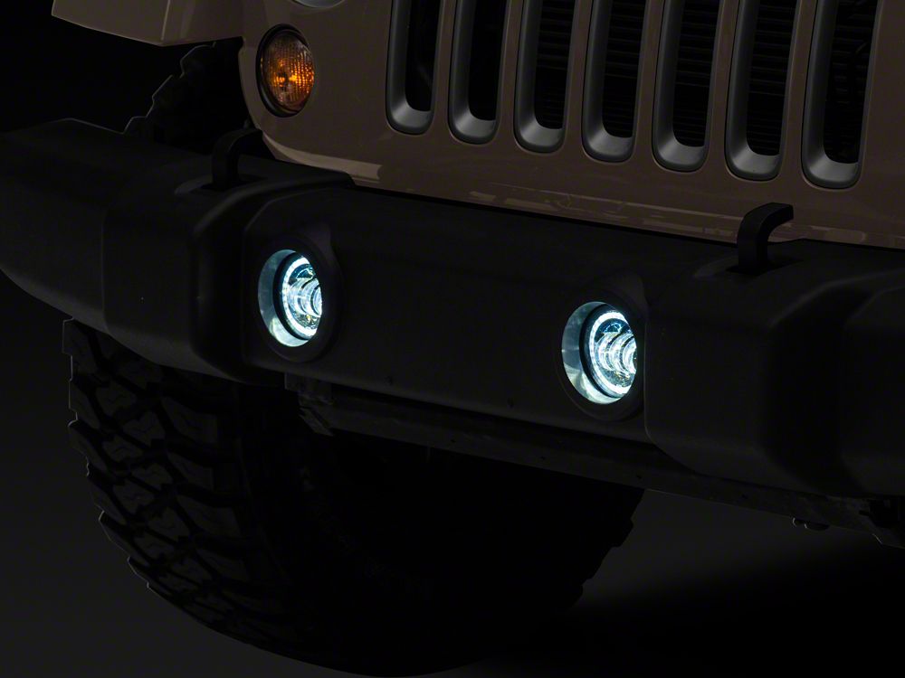 Raxiom Axial Series 4-Inch LED Fog Lights with Halo (07-18 Jeep Wrangler JK)