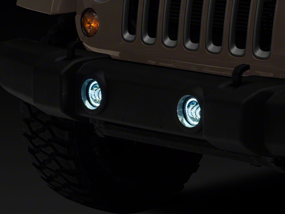 Raxiom Axial Series 4-Inch LED Devil Eyes Fog Lights with Halo (07-18 Jeep Wrangler JK)