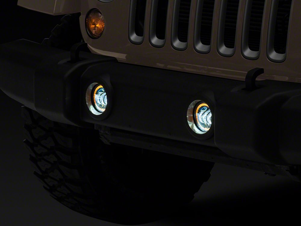 Raxiom Axial Series 4-Inch LED Devil Eyes Fog Lights with Halo (07-18 Jeep Wrangler JK)