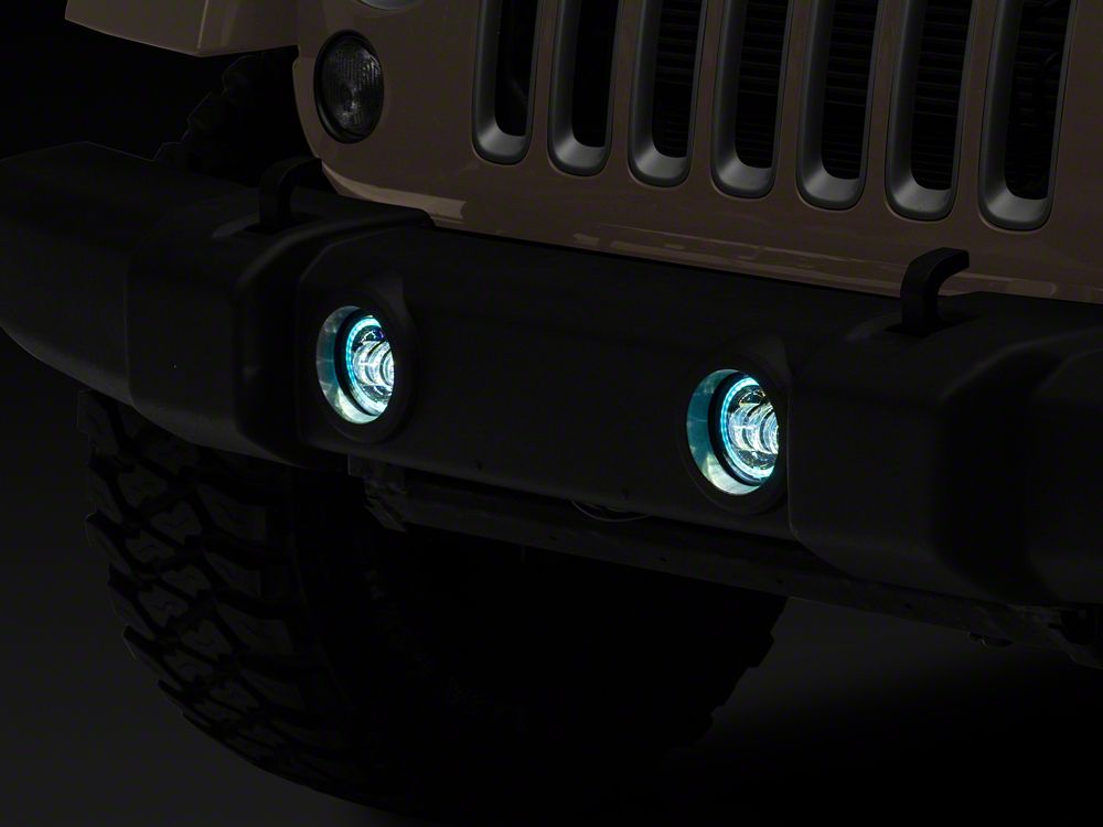 Raxiom Axial Series 4-Inch LED Fog Lights with RGB Halo (07-18 Jeep Wrangler JK)