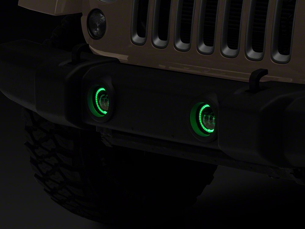 Raxiom Axial Series 4-Inch LED Fog Lights with RGB Halo (07-18 Jeep Wrangler JK)