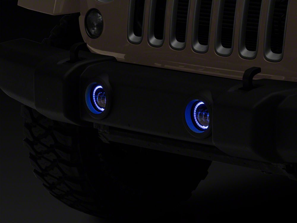 Raxiom Axial Series 4-Inch LED Fog Lights with RGB Halo (07-18 Jeep Wrangler JK)