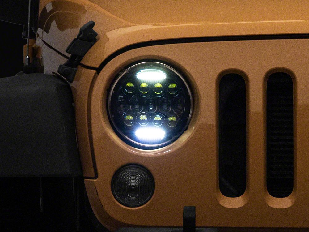 Raxiom Axial Series 13-LED Headlights; Black Housing; Clear Lens (97-18 Jeep Wrangler TJ & JK)