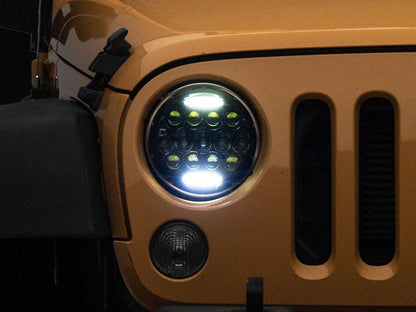 Raxiom Axial Series 13-LED Headlights; Black Housing; Clear Lens (97-18 Jeep Wrangler TJ & JK)