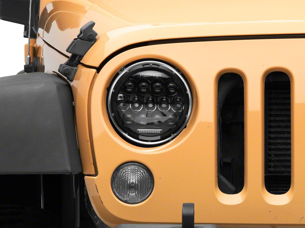 Raxiom Axial Series 13-LED Headlights; Black Housing; Clear Lens (97-18 Jeep Wrangler TJ & JK)