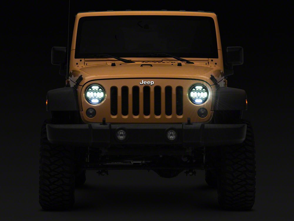Raxiom Axial Series 13-LED Headlights; Black Housing; Clear Lens (97-18 Jeep Wrangler TJ & JK)