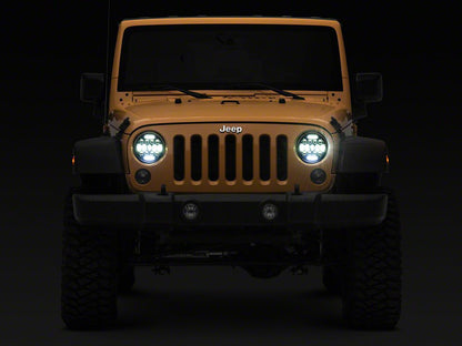 Raxiom Axial Series 13-LED Headlights; Black Housing; Clear Lens (97-18 Jeep Wrangler TJ & JK)