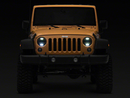 Raxiom Axial Series 13-LED Headlights; Black Housing; Clear Lens (97-18 Jeep Wrangler TJ & JK)