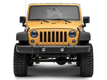 Raxiom 7-Inch LED Headlights; Blue Housing; Clear Lens (07-18 Jeep Wrangler JK)
