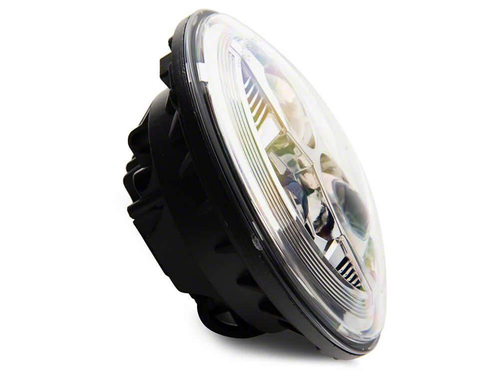 Raxiom 7-Inch LED Headlights; Chrome Housing; Clear Lens (07-18 Jeep Wrangler JK)