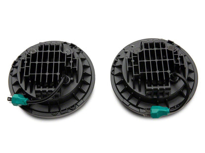 Raxiom 7-Inch LED Headlights; Green Housing; Clear Lens (07-18 Jeep Wrangler JK)