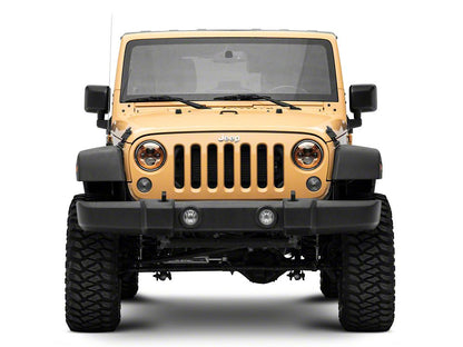 Raxiom 7-Inch LED Headlights; Orange Housing; Clear Lens (07-18 Jeep Wrangler JK)