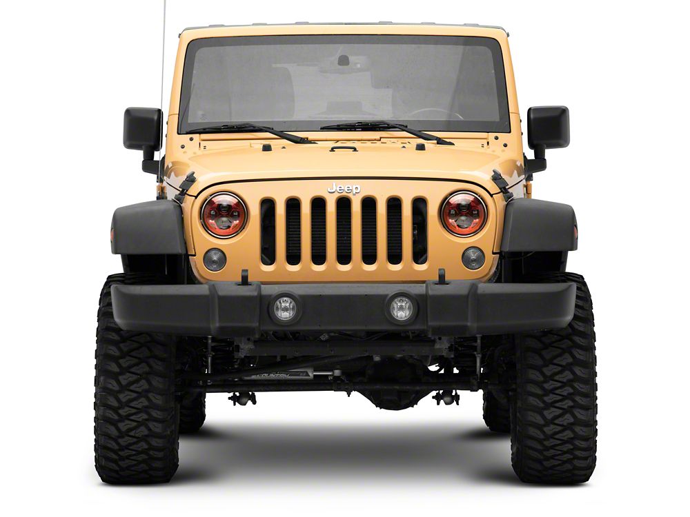 Raxiom 7-Inch LED Headlights; Red Housing; Clear Lens (07-18 Jeep Wrangler JK)