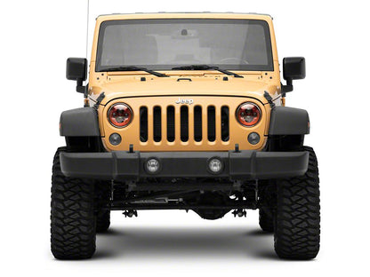 Raxiom 7-Inch LED Headlights; Red Housing; Clear Lens (07-18 Jeep Wrangler JK)