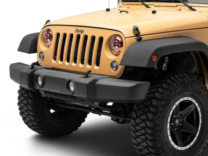 Raxiom 7-Inch LED Headlights; Red Housing; Clear Lens (07-18 Jeep Wrangler JK)