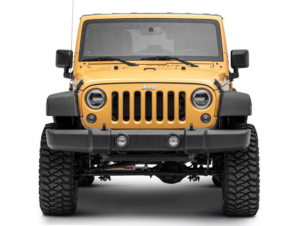 Raxiom 7-Inch LED Headlights with Halos; Black Housing; Clear Lens (97-18 Jeep Wrangler TJ & JK)