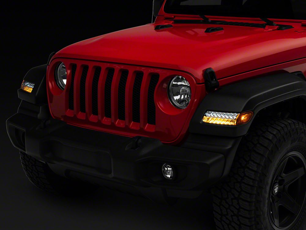 Raxiom Axial Series Sequential LED Parking/Turn Signal Lights; Chrome (18-25 Jeep Wrangler JL Sport)