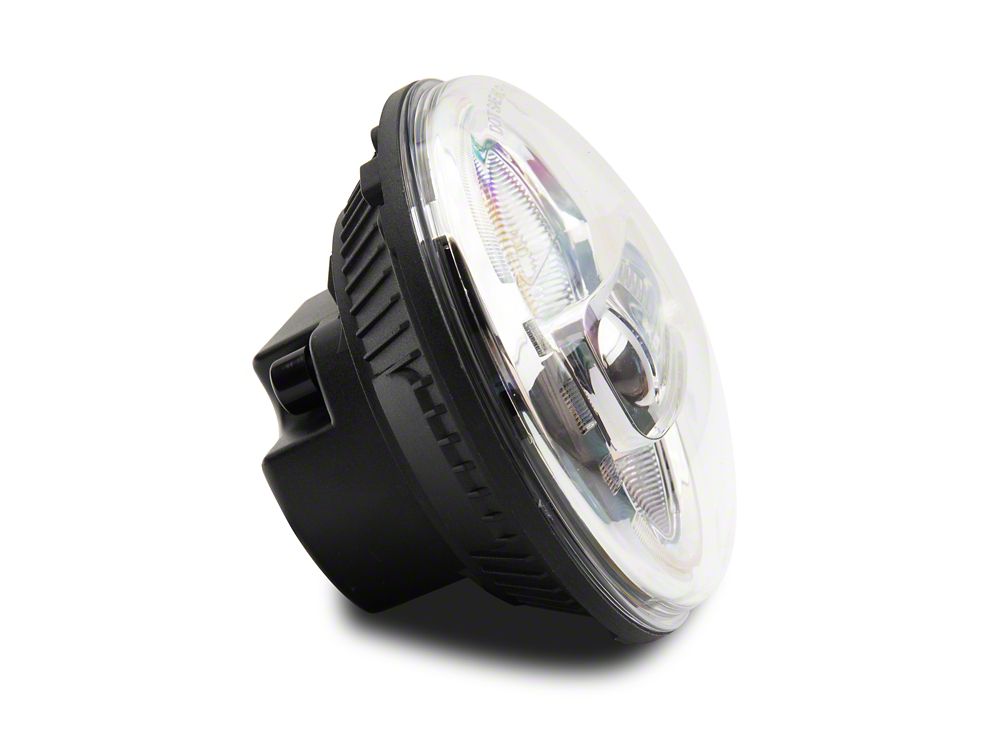 Raxiom Axial Series 7-Inch LED Headlights with DRL; Chrome Housing; Clear Lens (97-18 Jeep Wrangler TJ & JK)
