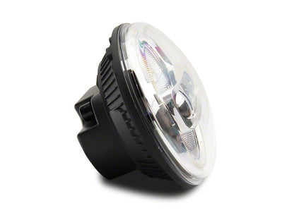 Raxiom Axial Series 7-Inch LED Headlights with DRL; Chrome Housing; Clear Lens (97-18 Jeep Wrangler TJ & JK)