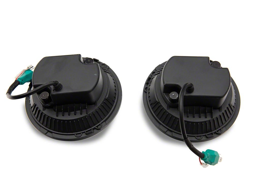 Raxiom Axial Series 7-Inch LED Headlights with DRL; Chrome Housing; Clear Lens (97-18 Jeep Wrangler TJ & JK)