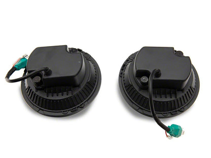 Raxiom Axial Series 7-Inch LED Headlights with DRL; Chrome Housing; Clear Lens (97-18 Jeep Wrangler TJ & JK)
