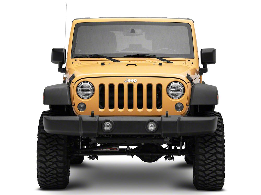 Raxiom Axial Series 7-Inch LED Headlights with DRL; Chrome Housing; Clear Lens (97-18 Jeep Wrangler TJ & JK)