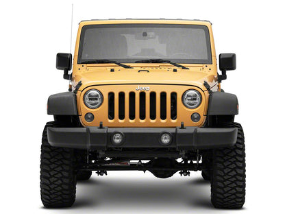 Raxiom Axial Series 7-Inch LED Headlights with DRL; Chrome Housing; Clear Lens (97-18 Jeep Wrangler TJ & JK)