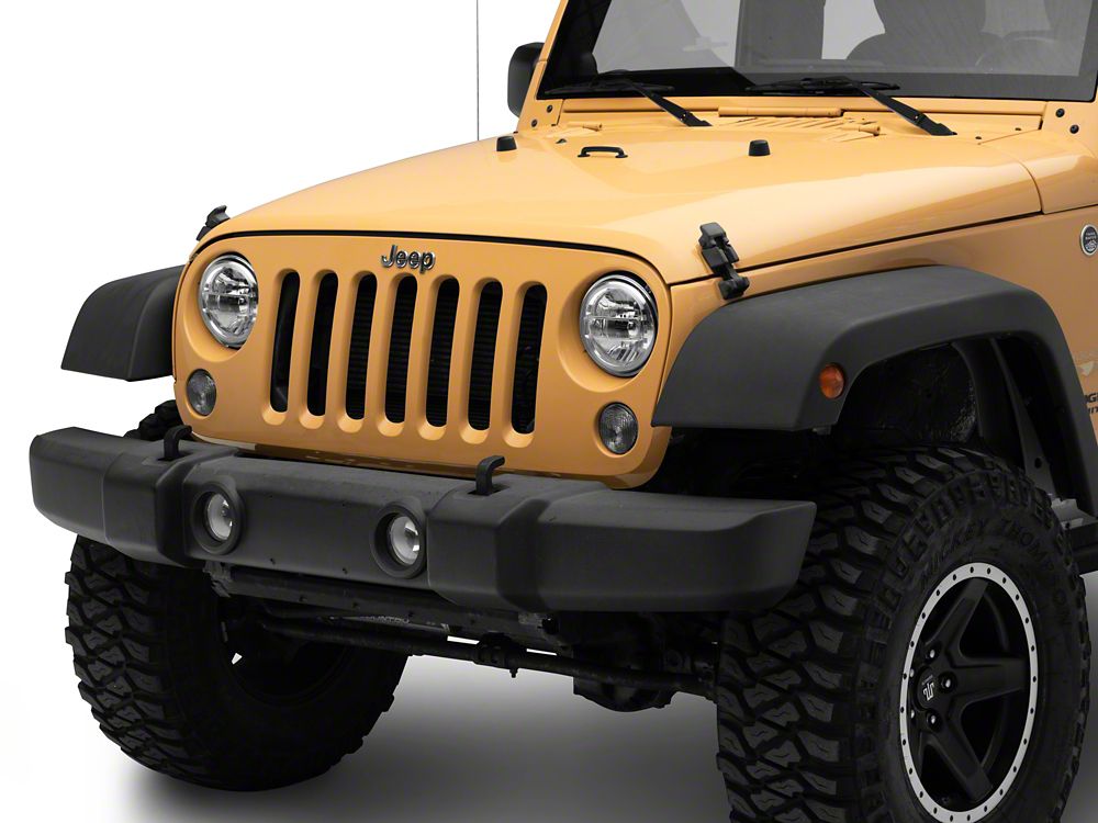 Raxiom Axial Series 7-Inch LED Headlights with DRL; Chrome Housing; Clear Lens (97-18 Jeep Wrangler TJ & JK)