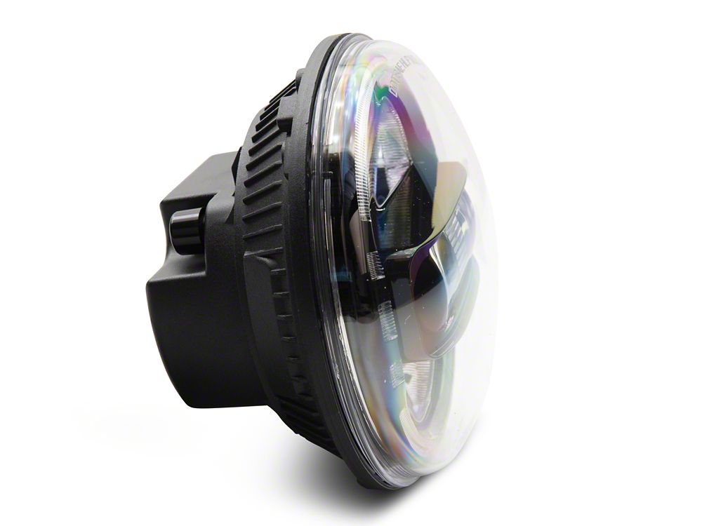 Raxiom Axial Series 7-Inch LED Headlights with DRL; Black Housing; Clear Lens (97-18 Jeep Wrangler TJ & JK)