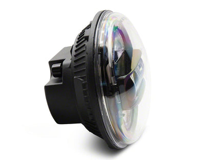 Raxiom Axial Series 7-Inch LED Headlights with DRL; Black Housing; Clear Lens (97-18 Jeep Wrangler TJ & JK)