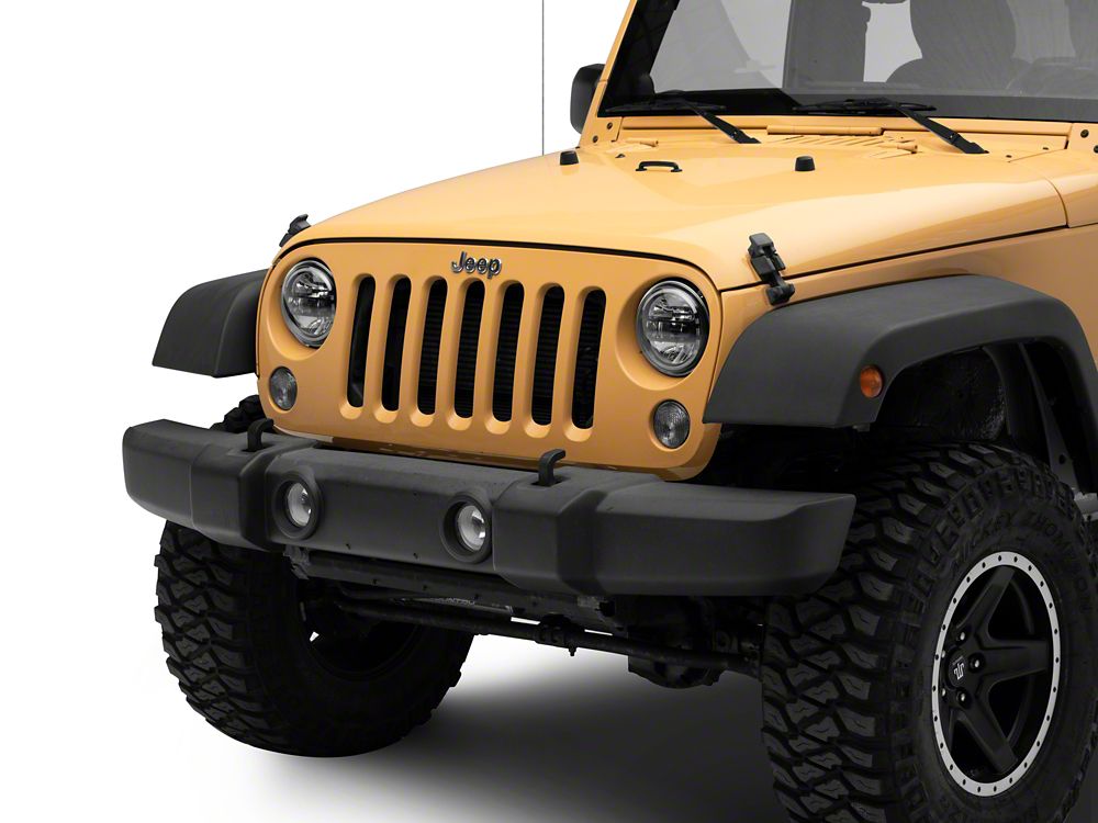 Raxiom Axial Series 7-Inch LED Headlights with DRL; Black Housing; Clear Lens (97-18 Jeep Wrangler TJ & JK)