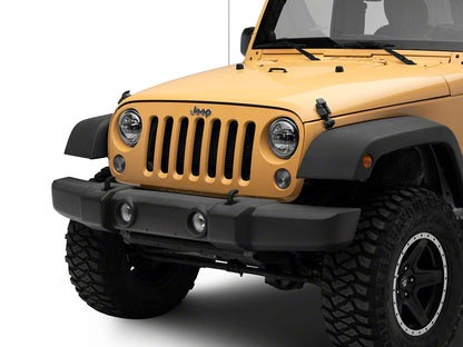 Raxiom Axial Series 7-Inch LED Headlights with DRL; Black Housing; Clear Lens (97-18 Jeep Wrangler TJ & JK)